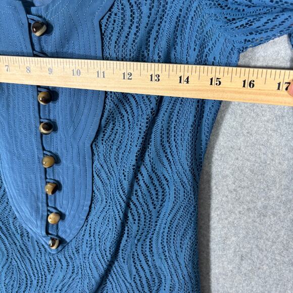 Plenty‎ Anthropologie Dress 2 Silk Lace Sheer Puff Twee Quirky Feminine Mod 50s - Picture 9 of 13